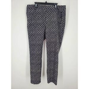 Adrianna Papell Women's Black and White Stretch Ankle Pants Size 12‎